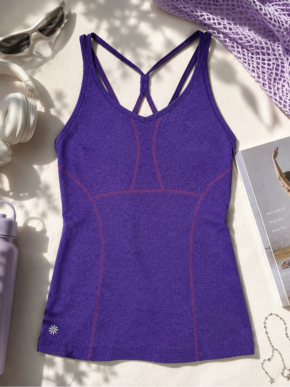 Athleta Empowerment‎ Tank Purple Built In Bra XS
